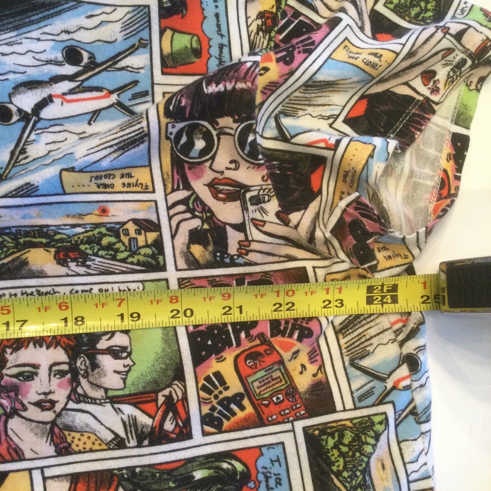 Zara Colorful Comic Print T-Shirt Size Large - Picture 6 of 7